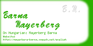 barna mayerberg business card